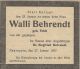 Funeral Announcement for Walli BEHRENDT (nee FELDT)