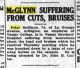 Article about injuries resulting in death of Peter MCGLYNN 15 Jan 1926 Poughkeepsie Journal