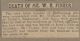 Obituary for William H. FISHER
